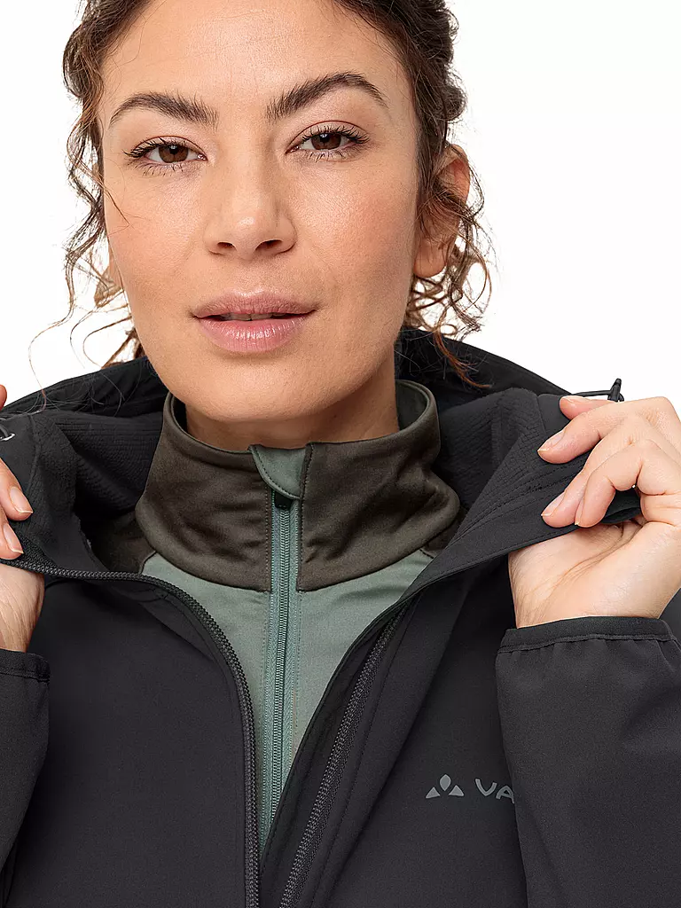 VAUDE | Parka softshell chaud à capuche Moena pour femmes | Noir