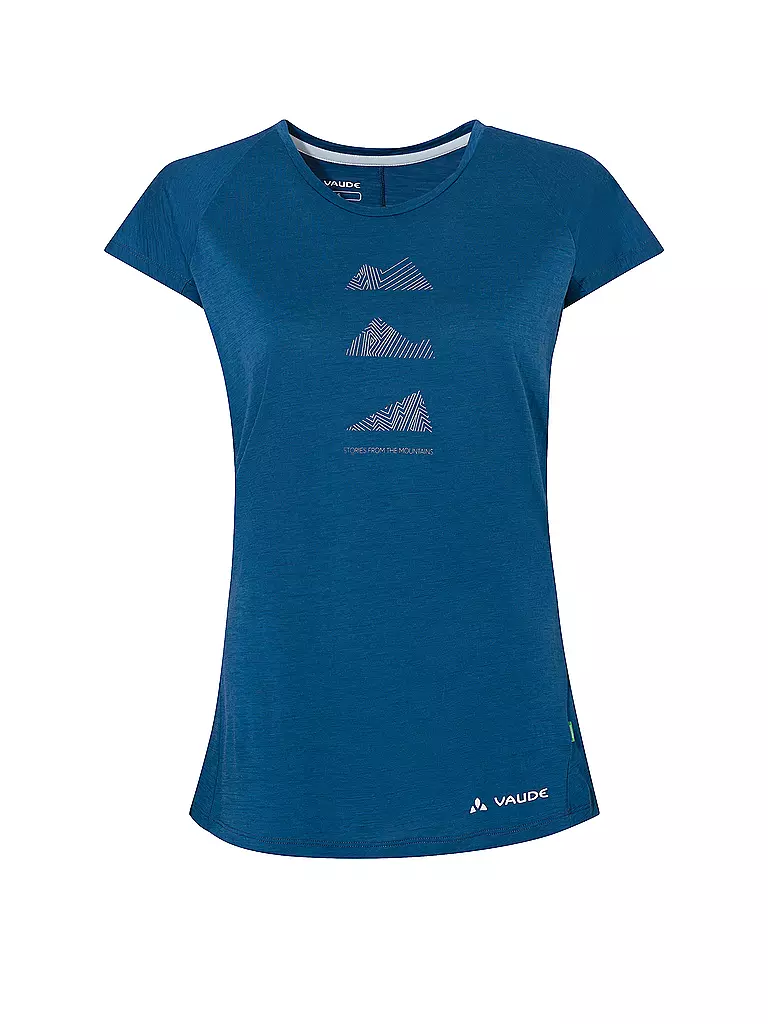 VAUDE | T-shirt de sport en laine Tekoa pour femmes | Bleu foncé