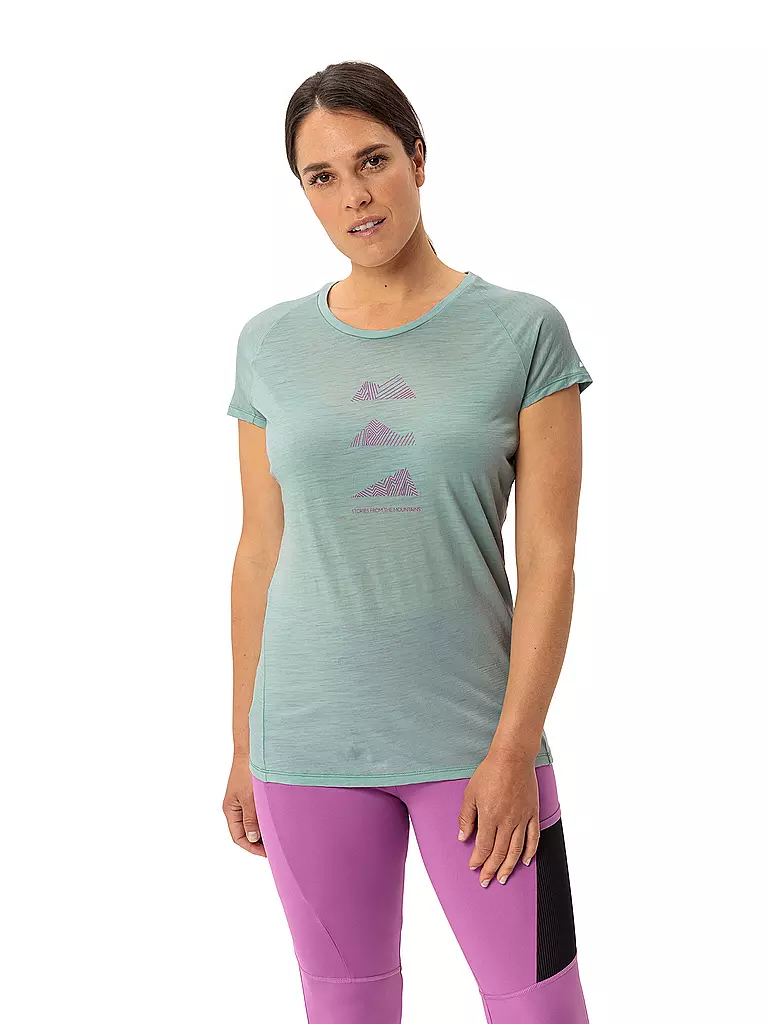 VAUDE | T-shirt de sport en laine Tekoa pour femmes | Vert clair