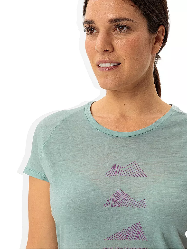 VAUDE | T-shirt de sport en laine Tekoa pour femmes | Vert clair