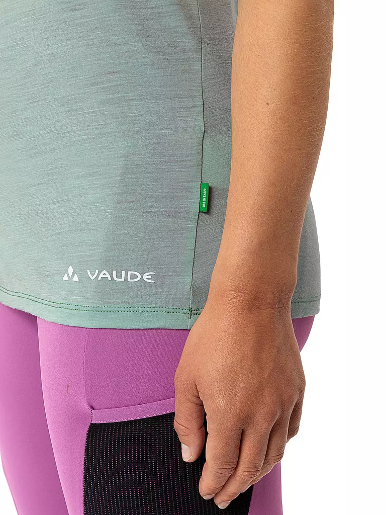 VAUDE | T-shirt de sport en laine Tekoa pour femmes | Vert clair