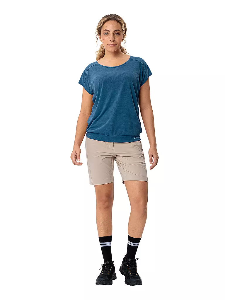 VAUDE | T-shirt de sport rayé Skomer pour femmes | Bleu foncé