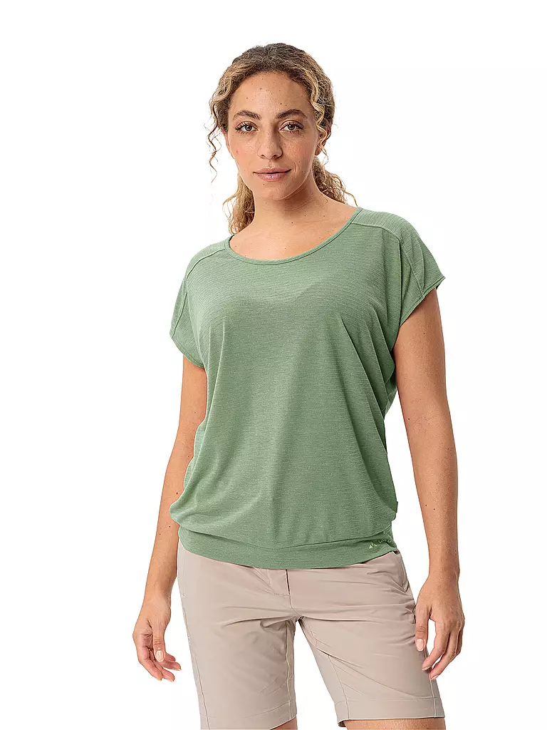 VAUDE | T-shirt de sport rayé Skomer pour femmes | Vert clair