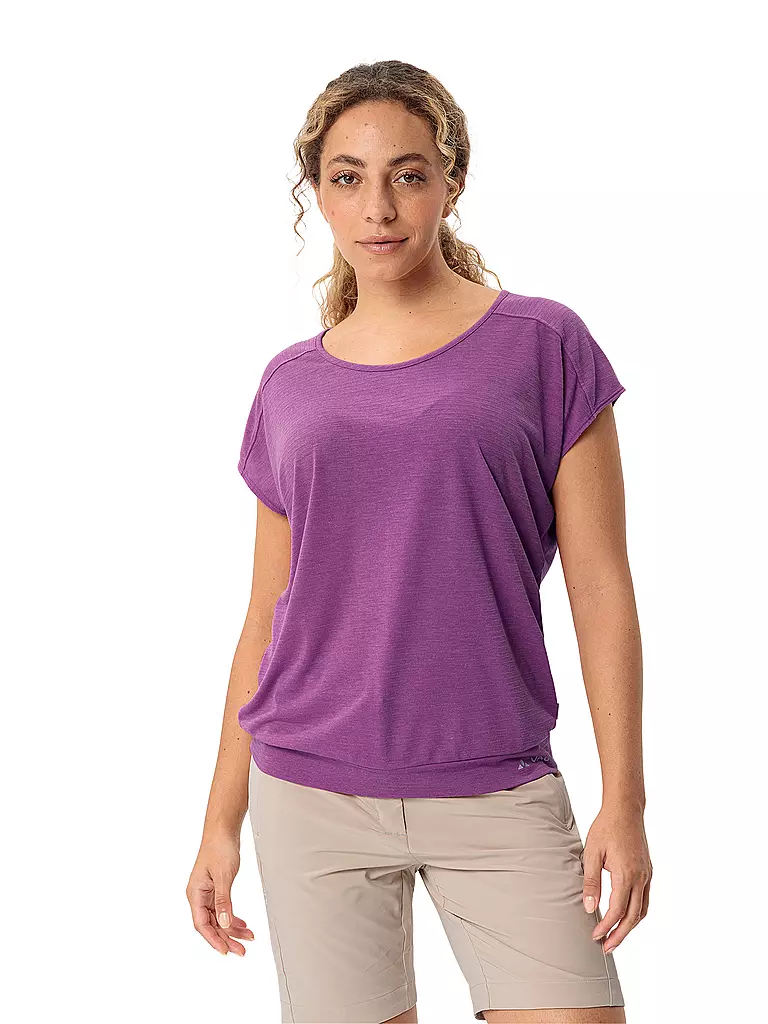 VAUDE | T-shirt de sport rayé Skomer pour femmes | Lilas