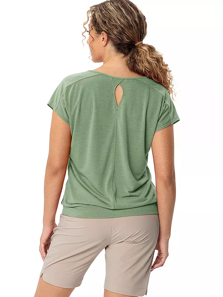 VAUDE | T-shirt de sport rayé Skomer pour femmes | Vert clair