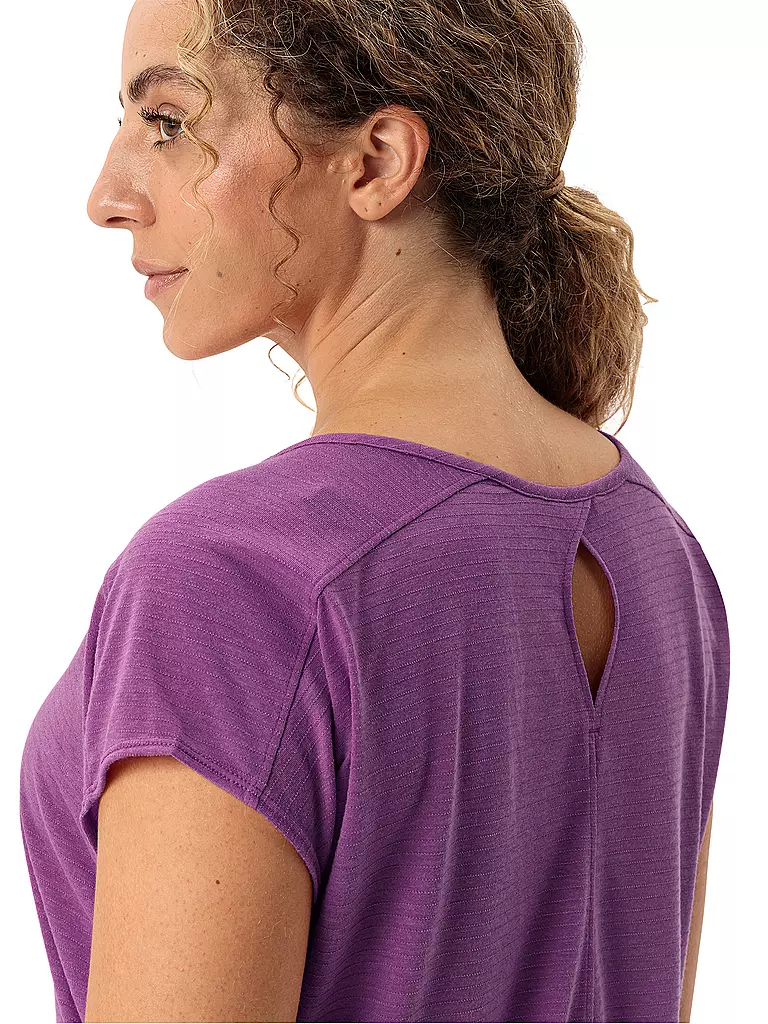 VAUDE | T-shirt de sport rayé Skomer pour femmes | Lilas