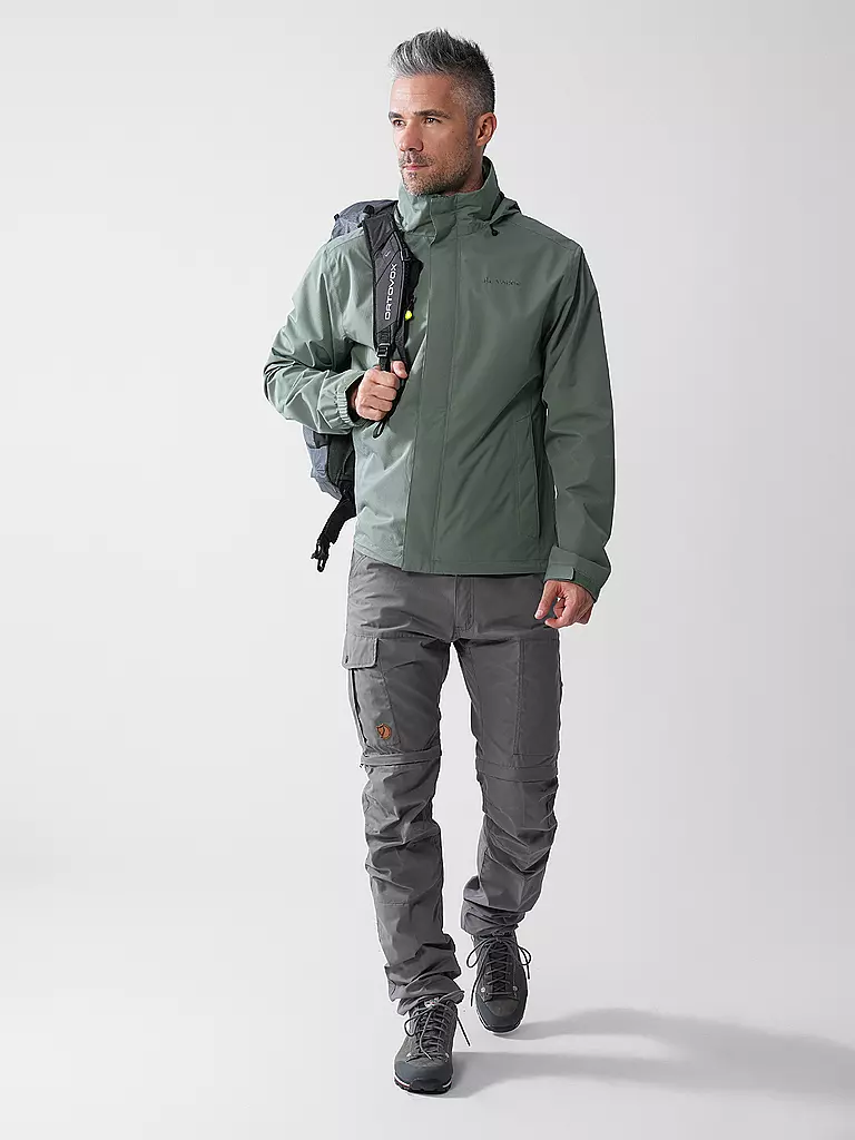 VAUDE | Veste de pluie légère Escape pour hommes | Vert foncé