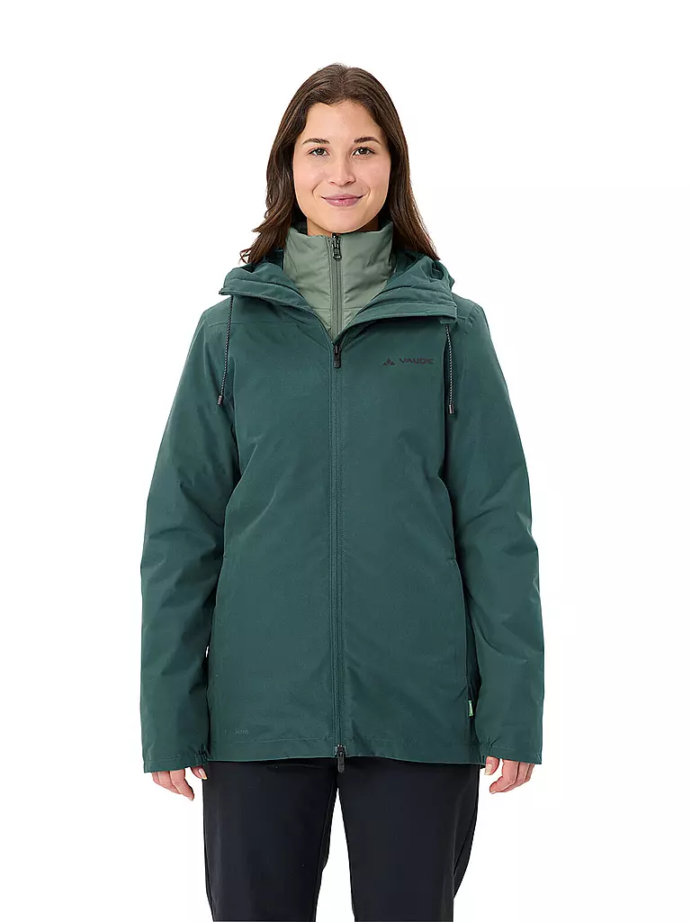 VAUDE | Veste de randonnée femme Mineo 3en1 à capuche | Vert foncé