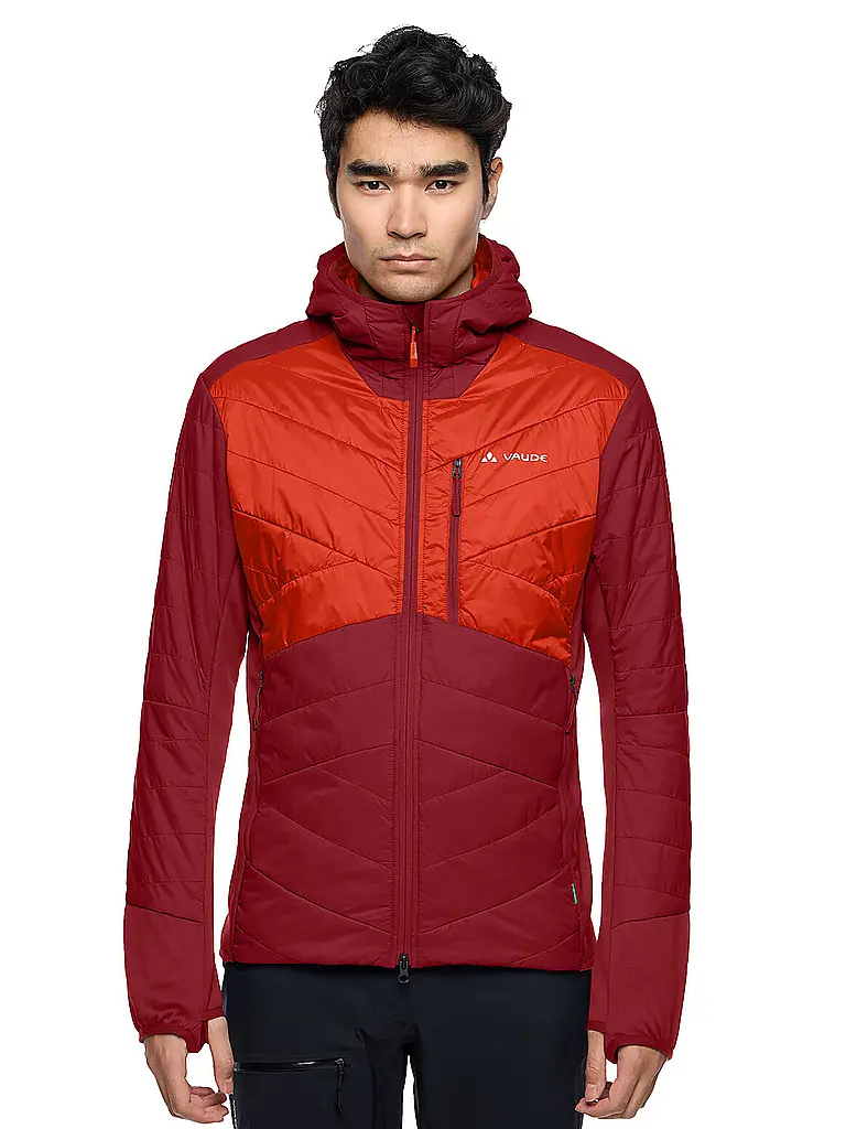 VAUDE | Veste isolante Sesvenna à capuche pour hommes | Rouge foncé