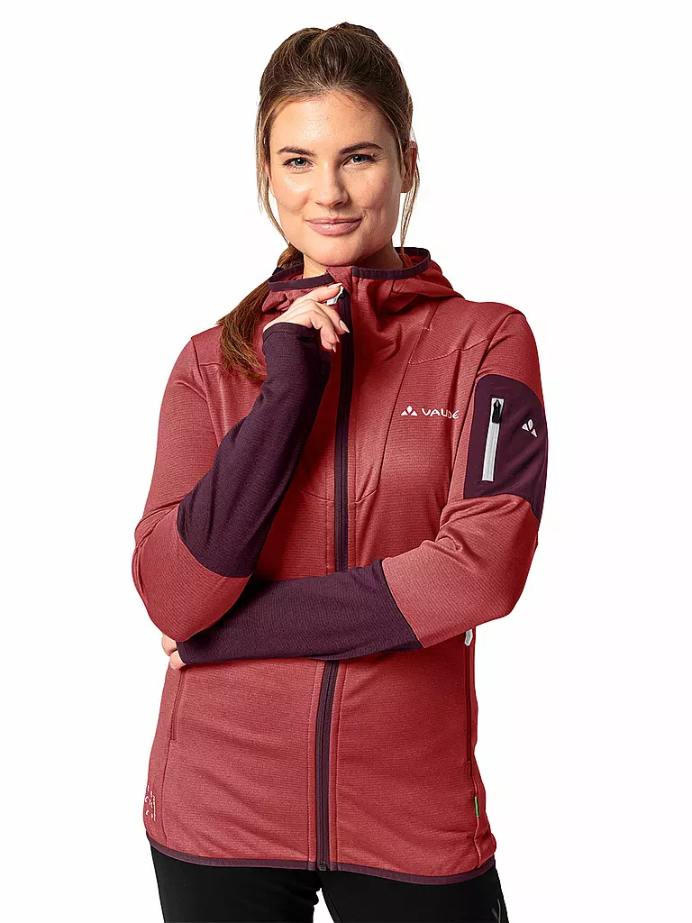 VAUDE | Veste polaire à capuche Monviso pour femmes | Rouge foncé