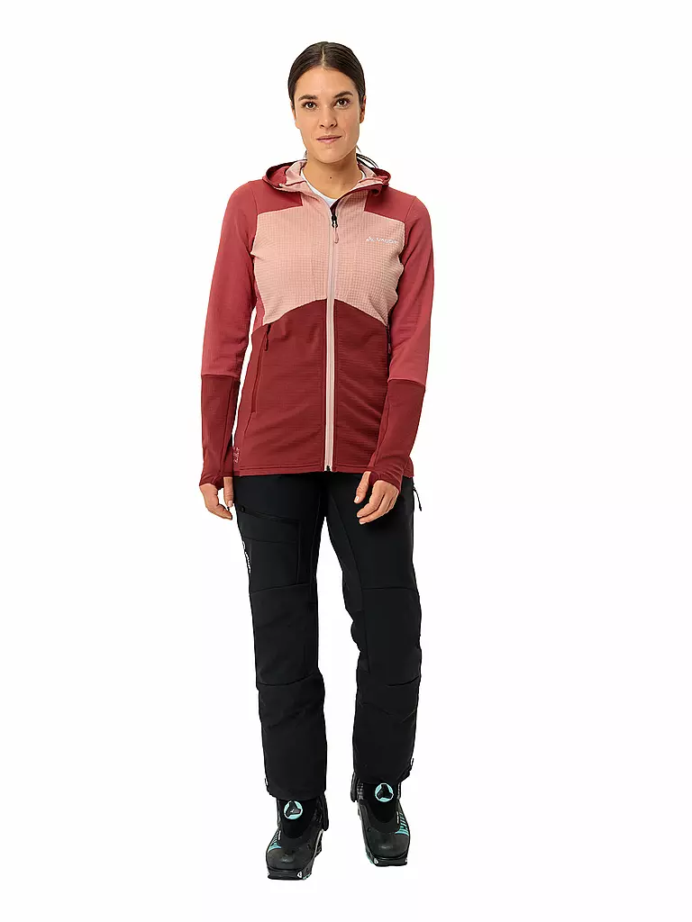 VAUDE | Veste polaire de randonnée pour femme Monviso Grid Fleece | Rouge foncé