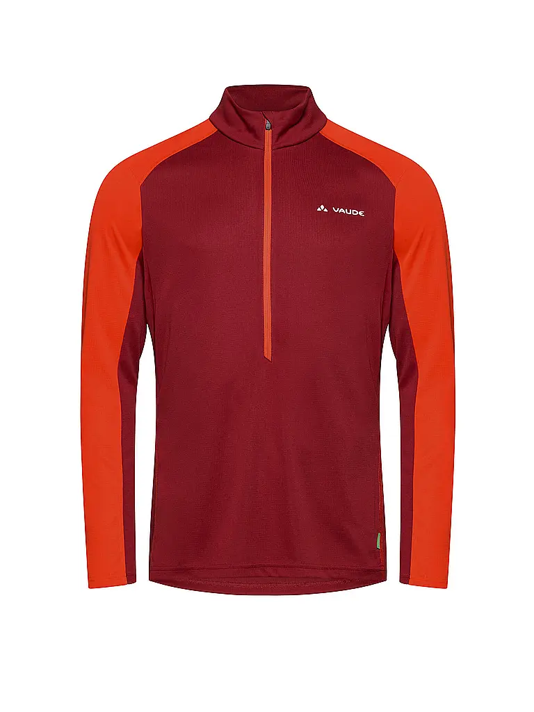 VAUDE | Zipshirt de sport pour homme Larice Light Shirt II | Rouge foncé