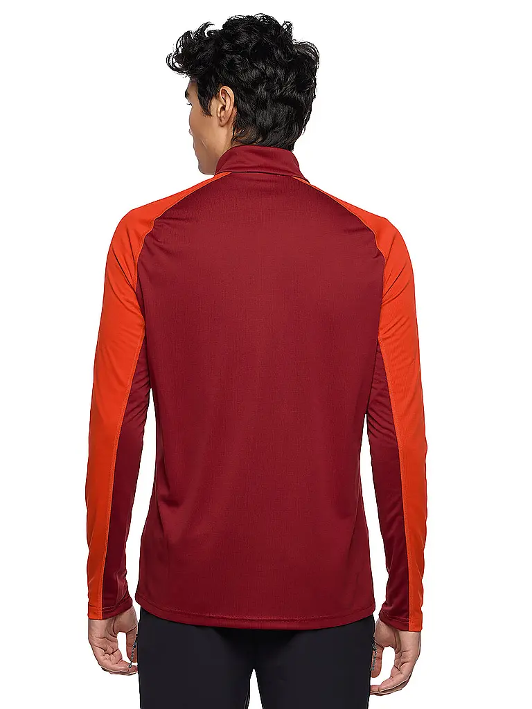 VAUDE | Zipshirt de sport pour homme Larice Light Shirt II | Rouge foncé