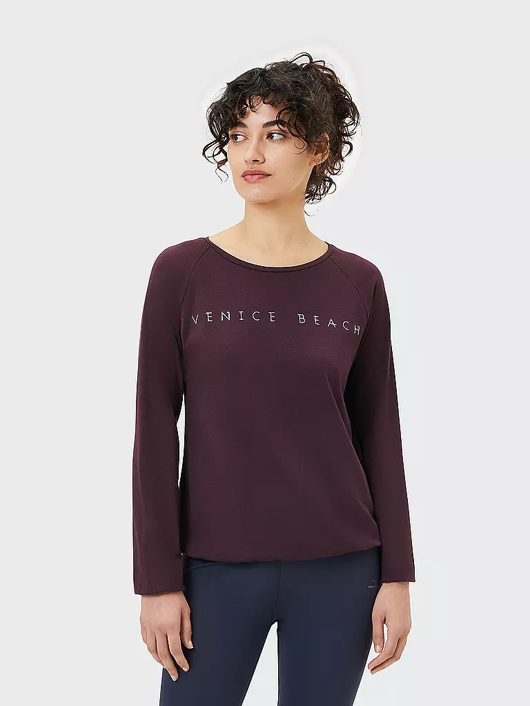 VENICE BEACH | Damen Fitnessshirt Rylee | Rouge foncé