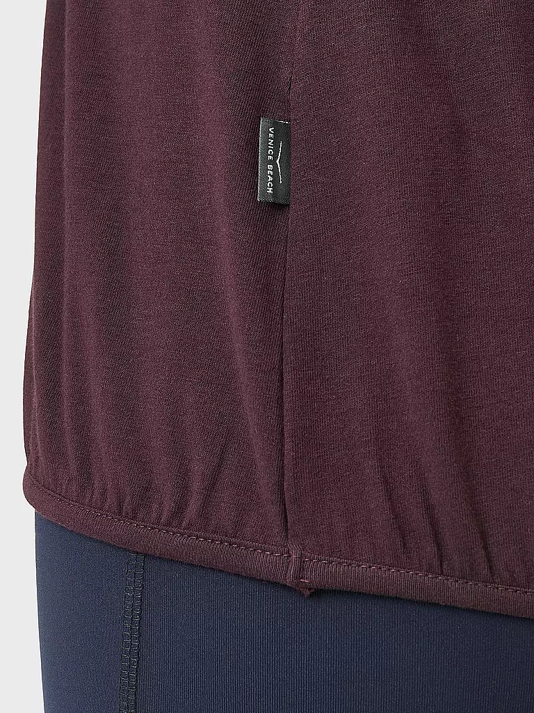 VENICE BEACH | Damen Fitnessshirt Rylee | Rouge foncé