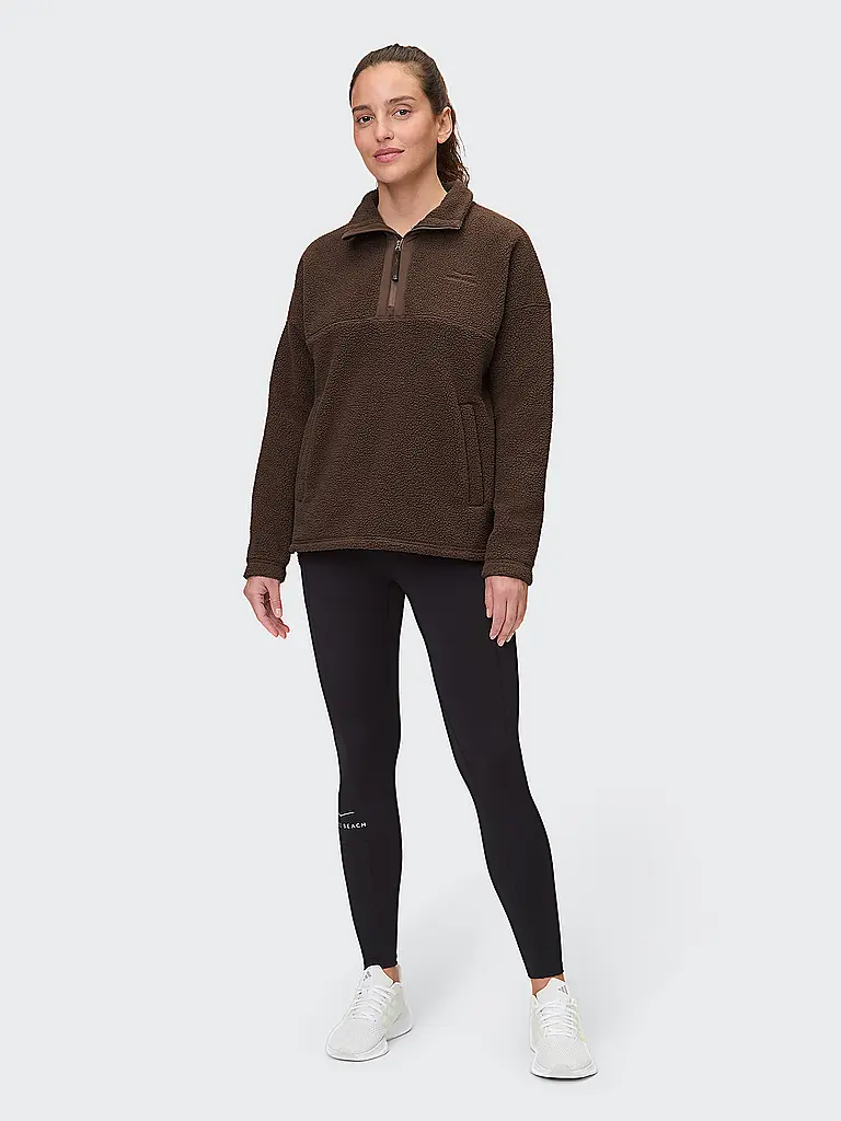 VENICE BEACH | Sweat de fitness femme Sarah HalfZip | Marron