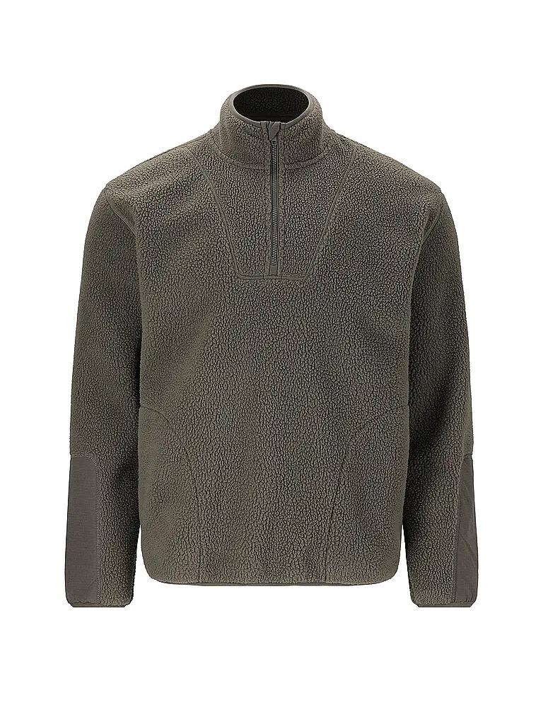 VIRTUS | Sweat-shirt en polaire à demi-fermeture éclair pour homme | Vert foncé