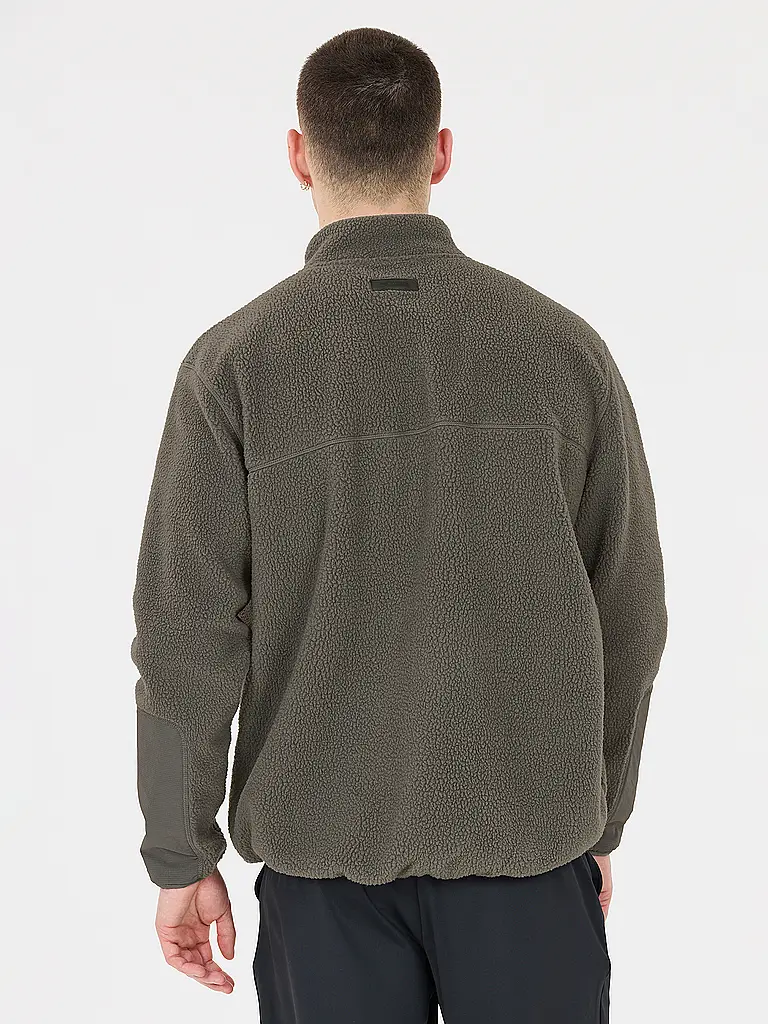 VIRTUS | Sweat-shirt en polaire à demi-fermeture éclair pour homme | Vert foncé