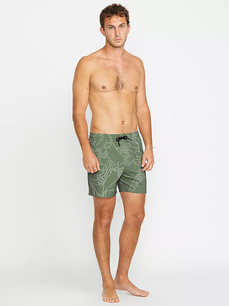 VOLCOM | Short de bain homme Lido Print Trunk 16 | Olive
