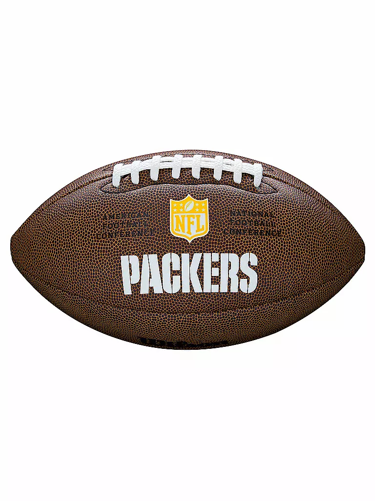 WILSON | Ballon de football américain NFL sous licence Green Bay Packers | Marron
