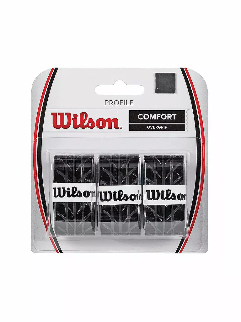 WILSON | Surgrips de tennis Profile, paquet de 3 | Noir