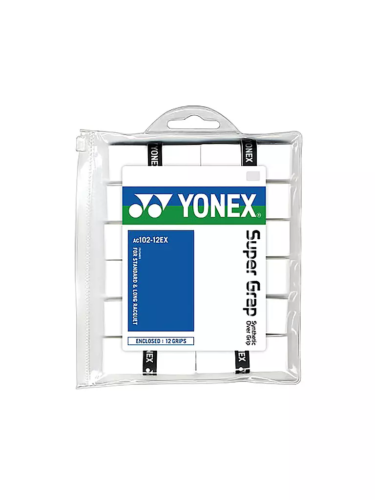 YONEX | Overgrips de tennis Super Grap, paquet de 12 | Blanc