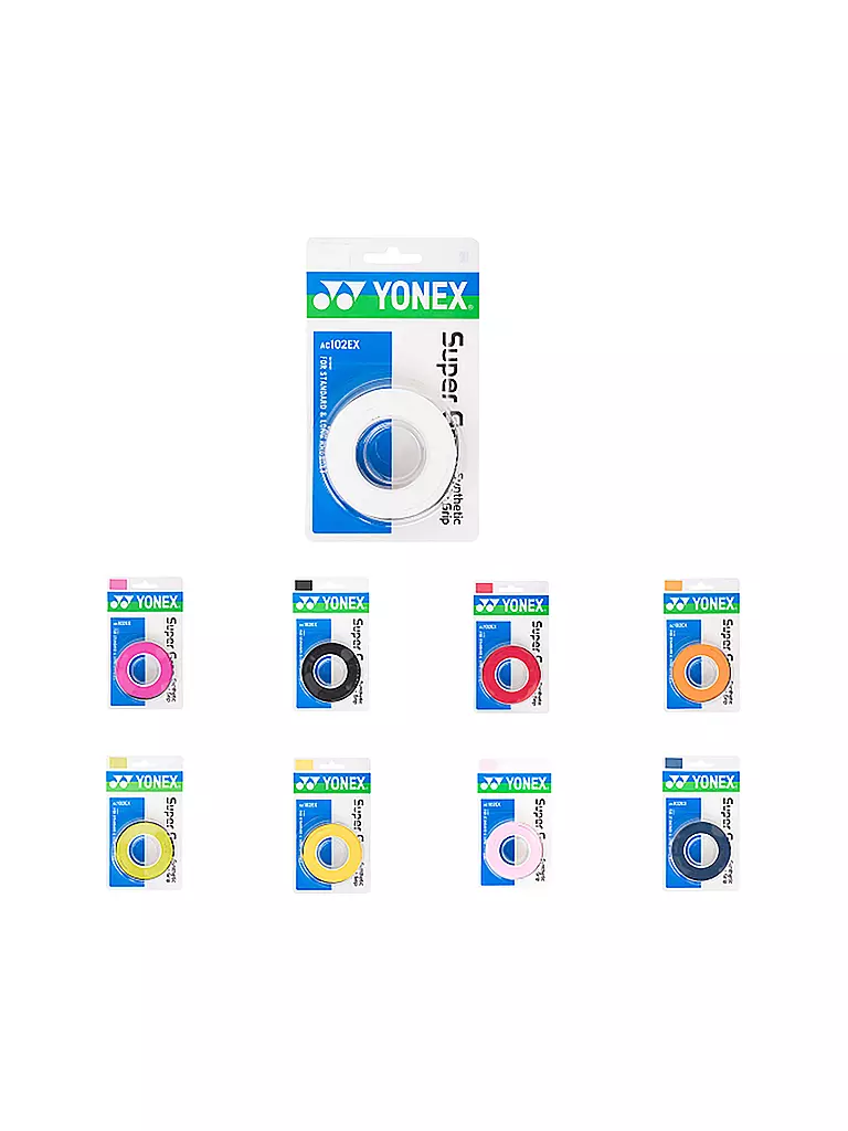 YONEX | Overgrips de tennis Super Grap, paquet de 3 | Multicolore